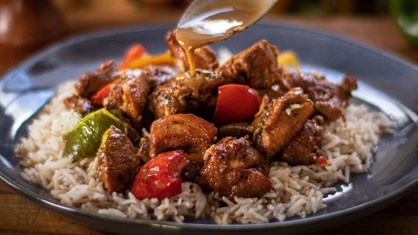 Three Bell Pepper Chicken Stew